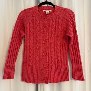 Nine & Company Coral Cable Knit Button Front Cardigan Wool Angora Women’s Medium